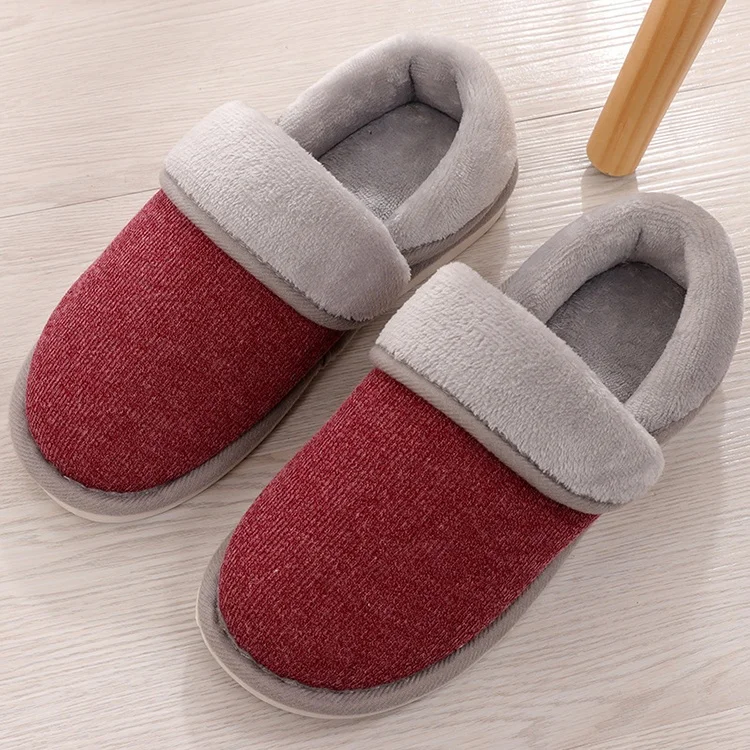 New design  Autumn winter adult fur slippers Man and women Warm slides fleece Lining house Indoors Shoes cotton bedroom slippers