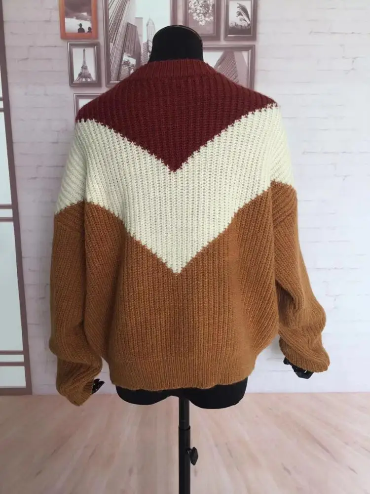 
Hot Selling Woman secondary colour Pullover woolen Sweater Jumper 