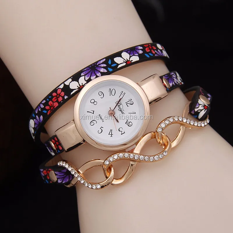 Popular colorful leather watch new design fashion girls watch