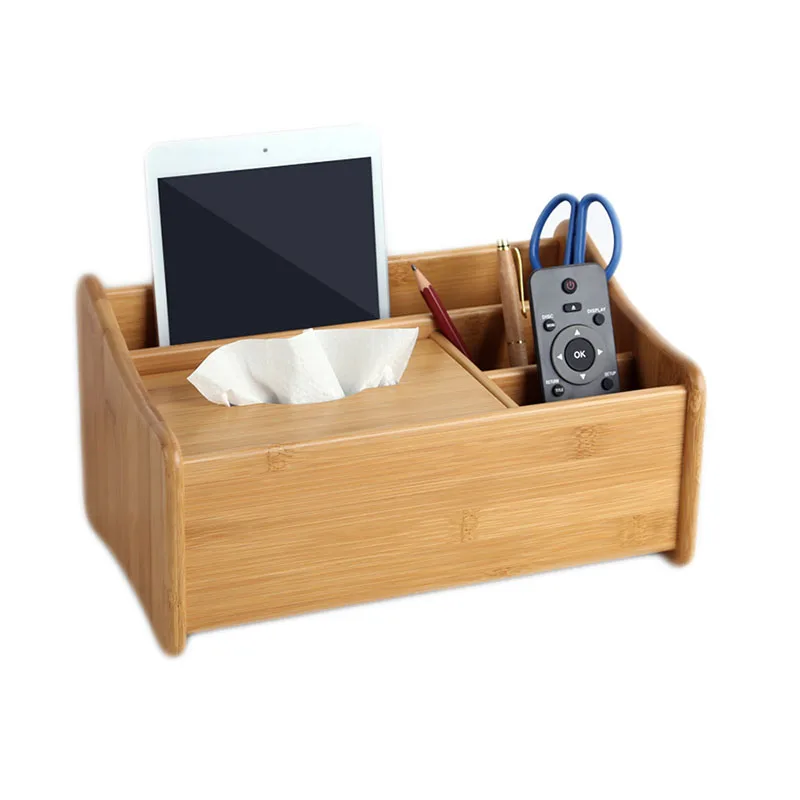 Multipurpose office home desktop tidy stationery items accessories pencil makeup storage organizer with tissue box holder