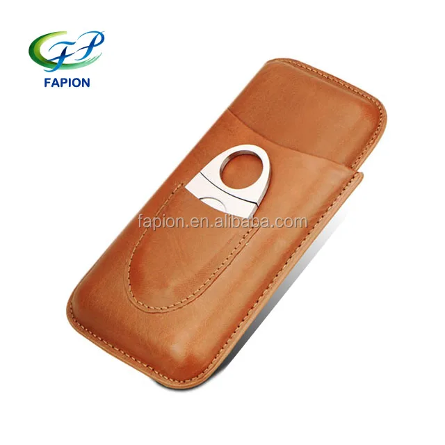 
cigar accessories genuine leather 3 finger cigar case boxes 