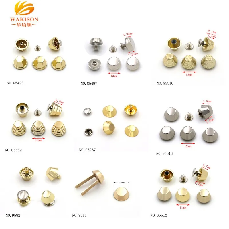Guangzhou Factory Bag Hardware Wholesale Various Bag metal Studs rivets for Leather Bag