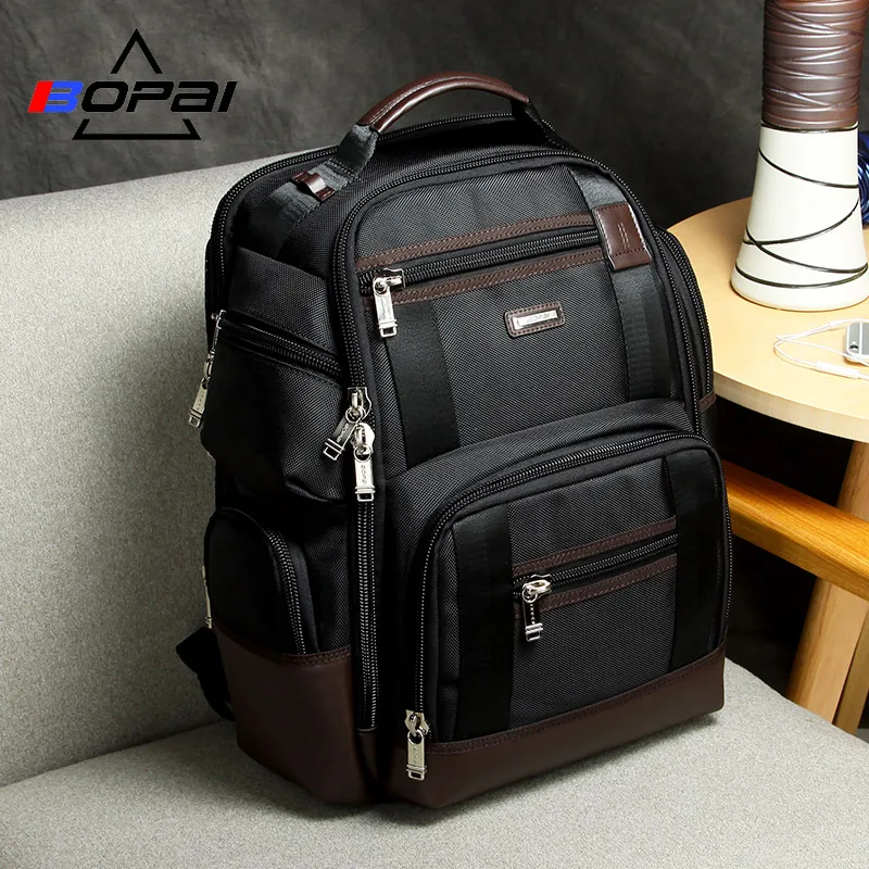 BOPAI Wholesale Men 15.6 Inch Laptop Waterproof Anti Theft Big Capacity Weekend Back Pack Business Nylon Travel Backpack