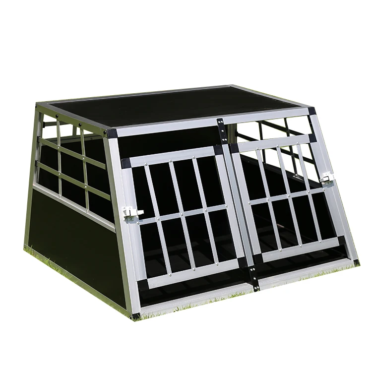 Doors Crate Pet Carriers Houses Transport Car Travel Metal Small Aluminum Double Dog Cage