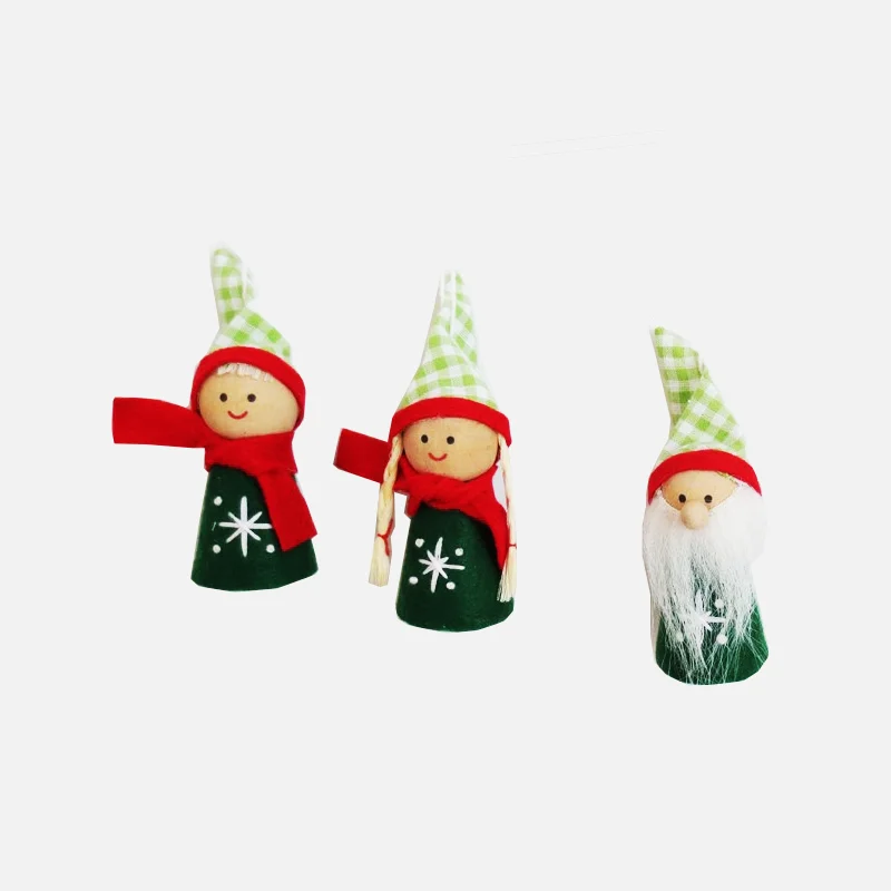 Handmade yarn knitted Christmas craft hanging santa doll christmas gnome doll christmas elf doll