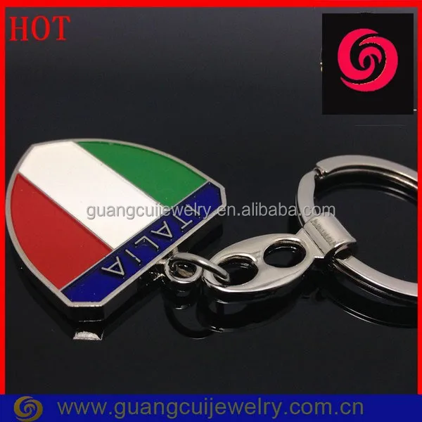 Tourist souvenir zinc alloy custom ITALIA enamel metal embossed logo key chains KEYCHAIN