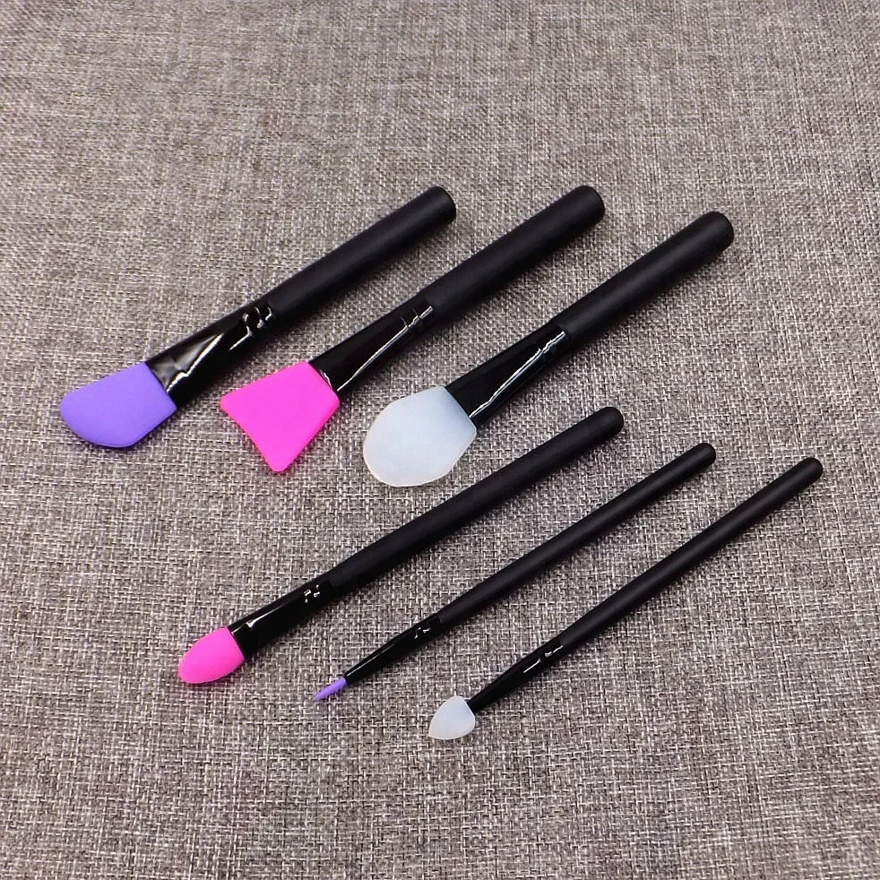 6PCS Silicone Mask Brushes Kit Women Silicone Cosmetic Face Mask Brush Set And Eye Makeup Brushes Pro Tool