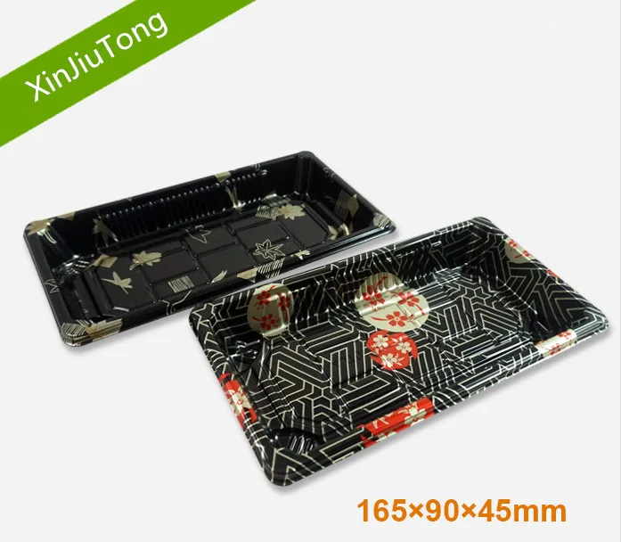 
Disposable take out plastic sushi box with clear lid 