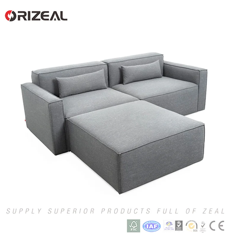 
european sofa italy furniture living room modern chic home grey sectional modular fabric sofa 