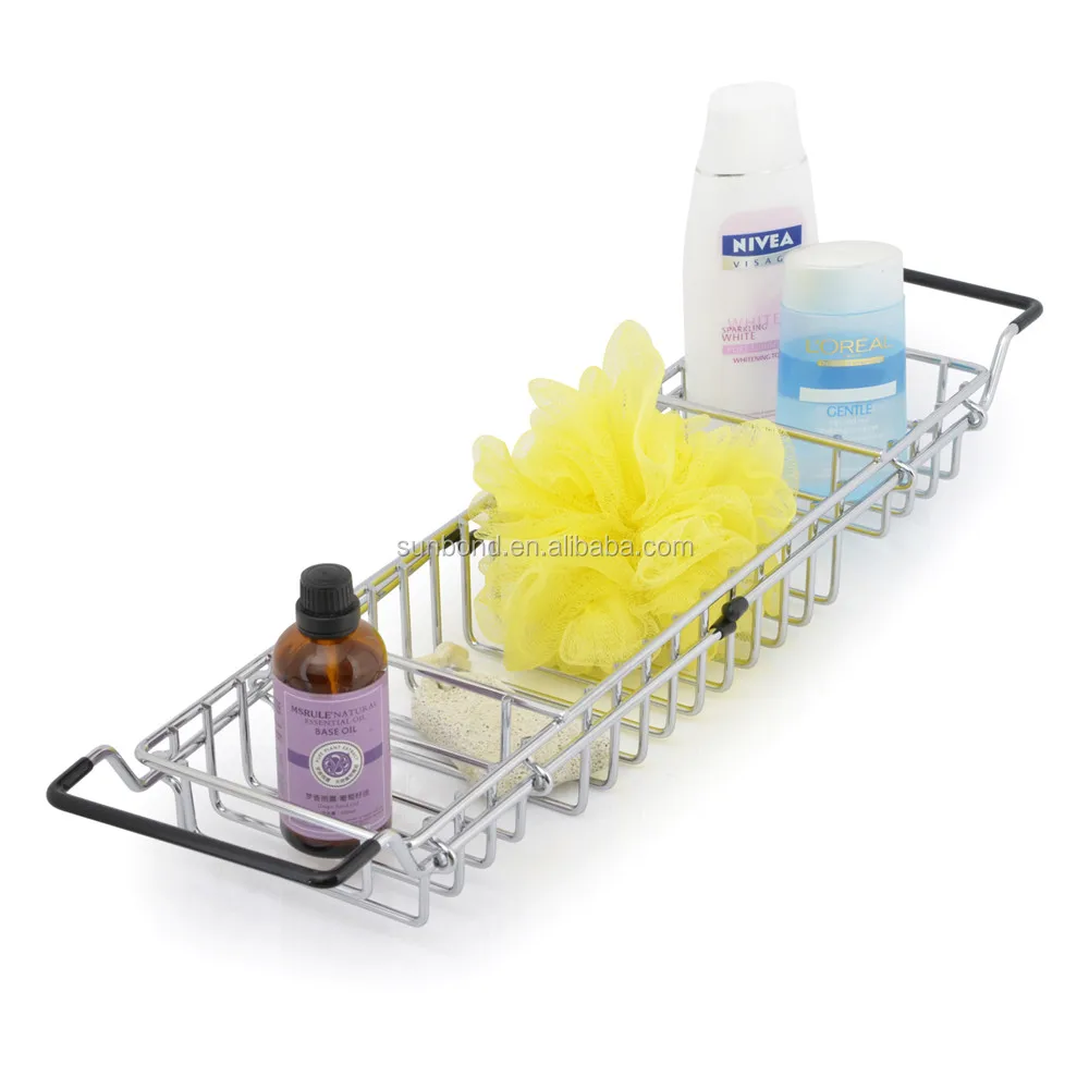 
Bathroom metal wire shower bathtub caddy tray for bath tub 