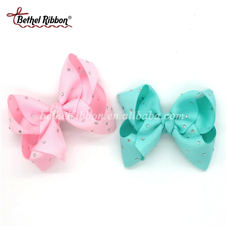 Rhinestone alligator 8 inch large baby hair bow clip for girl