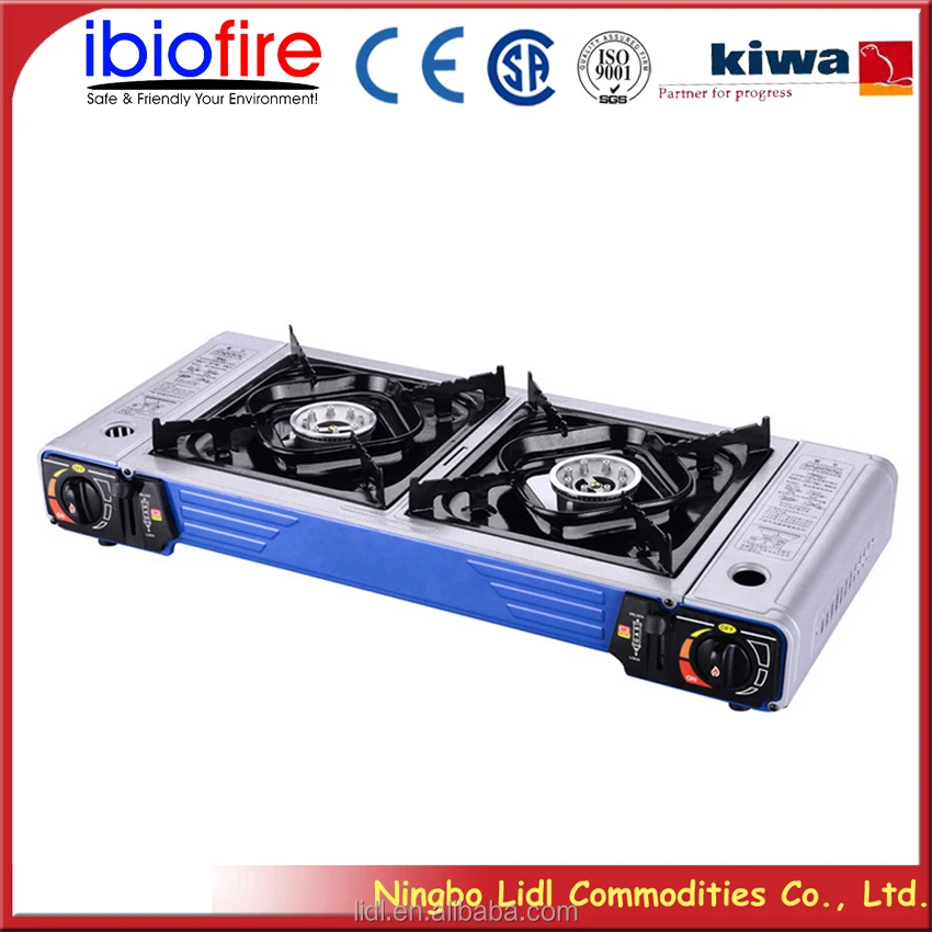 BBQ outdoor portable two burner gas stove
