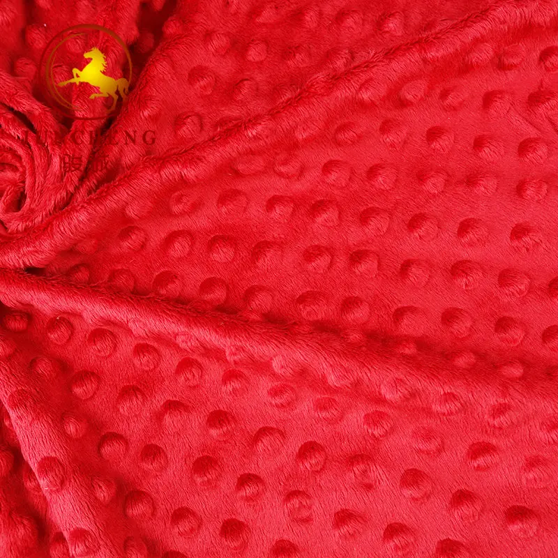 China trade assurance & gold supplier 100% polyester factory super soft dot fabric minky for home textile