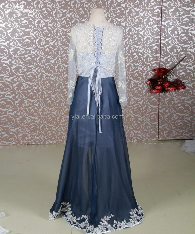 
RSE650 Silver Grey And Teal Mother Of The Bride Dress With Sleeves Short And Long 