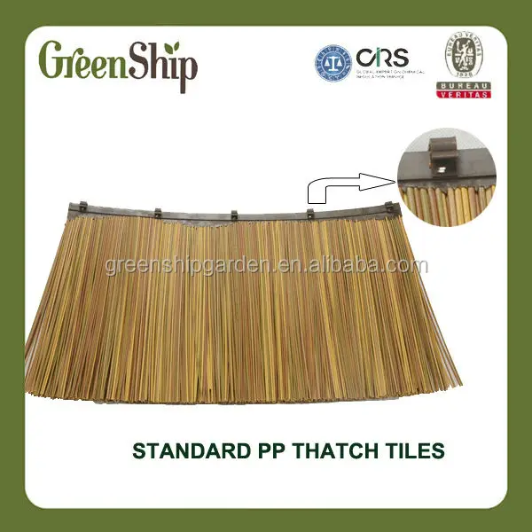 Eco friendly artificial plastic tiki synthetic thatch roof tiles