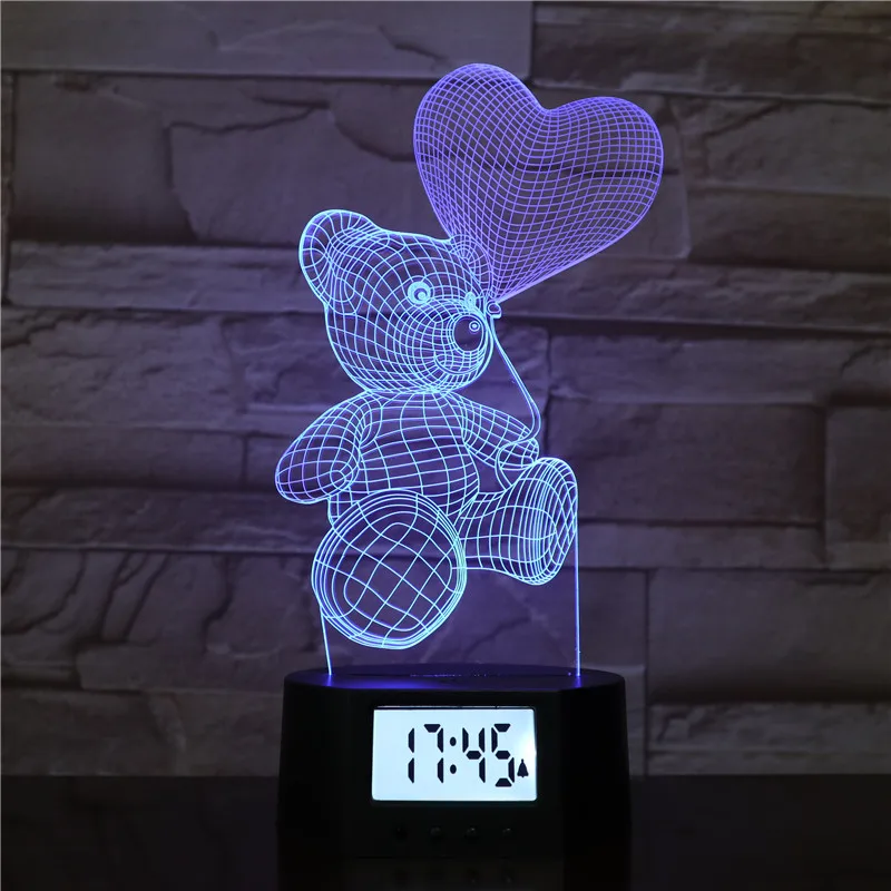 
KS 3D-076 Multi-Function 3D LED Digital desk Alarm Clock with Snooze Function 12/24 Hours Display 