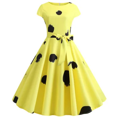 Vintage Polka Dot Retro Cocktail Prom Dresses  Coldker