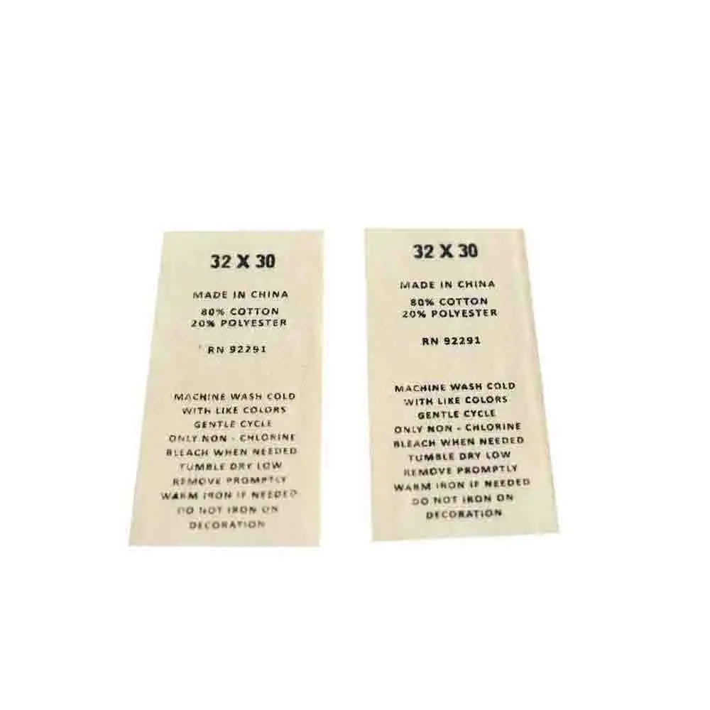 Китай, заводская цена, пользовательская печать, этикетка по уходу за стиркой с инструкцией по уходу