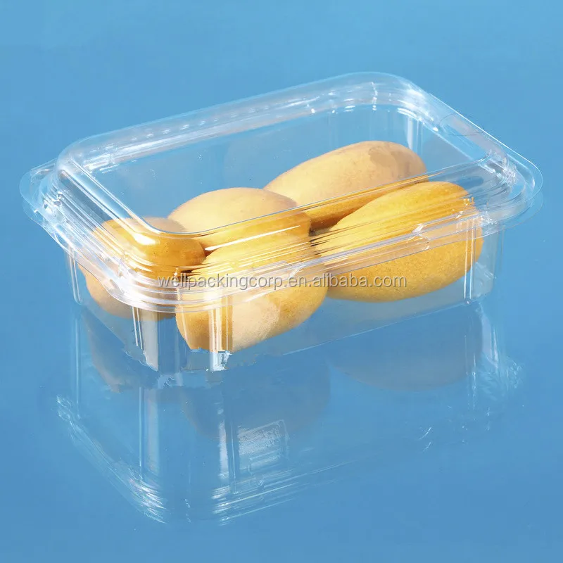 Rectangular Disposable Plastic Clamshell blister packaging for fruits