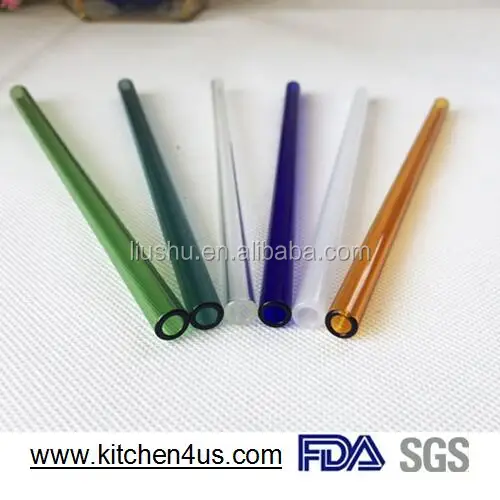 20cm dia.8mm Borosilicate glass drinking bent straws