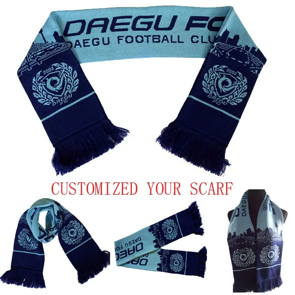 Wholesale Advertising Sport Soccer Knitted Football Team Club Scarf Korea Football Fans Scarves
