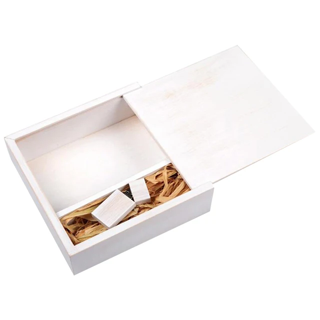 walnut clear lid wooden keepsake box for usb and photos