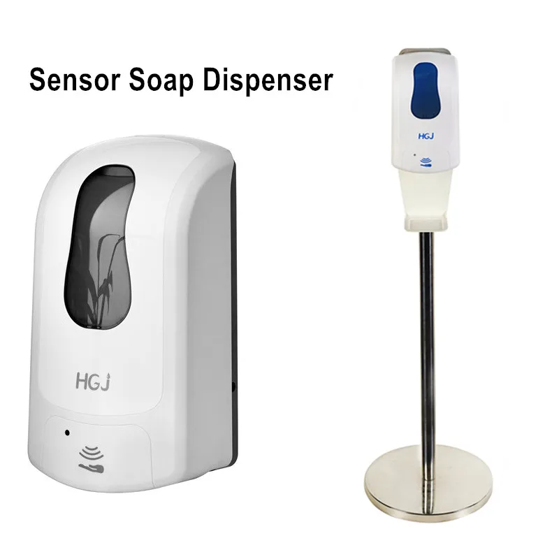 Sensor hand sanitizer dispenser floor stand with Drip Tray metal stand for automatic soap dispenser