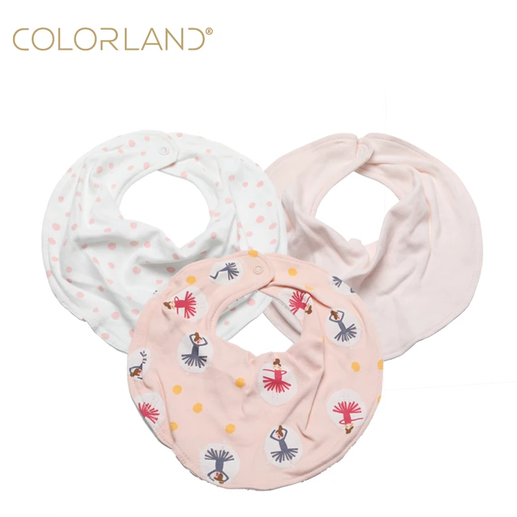 Colorland New Design Custom Soft Bandana Fabric Baby Bibs Newborn Bib