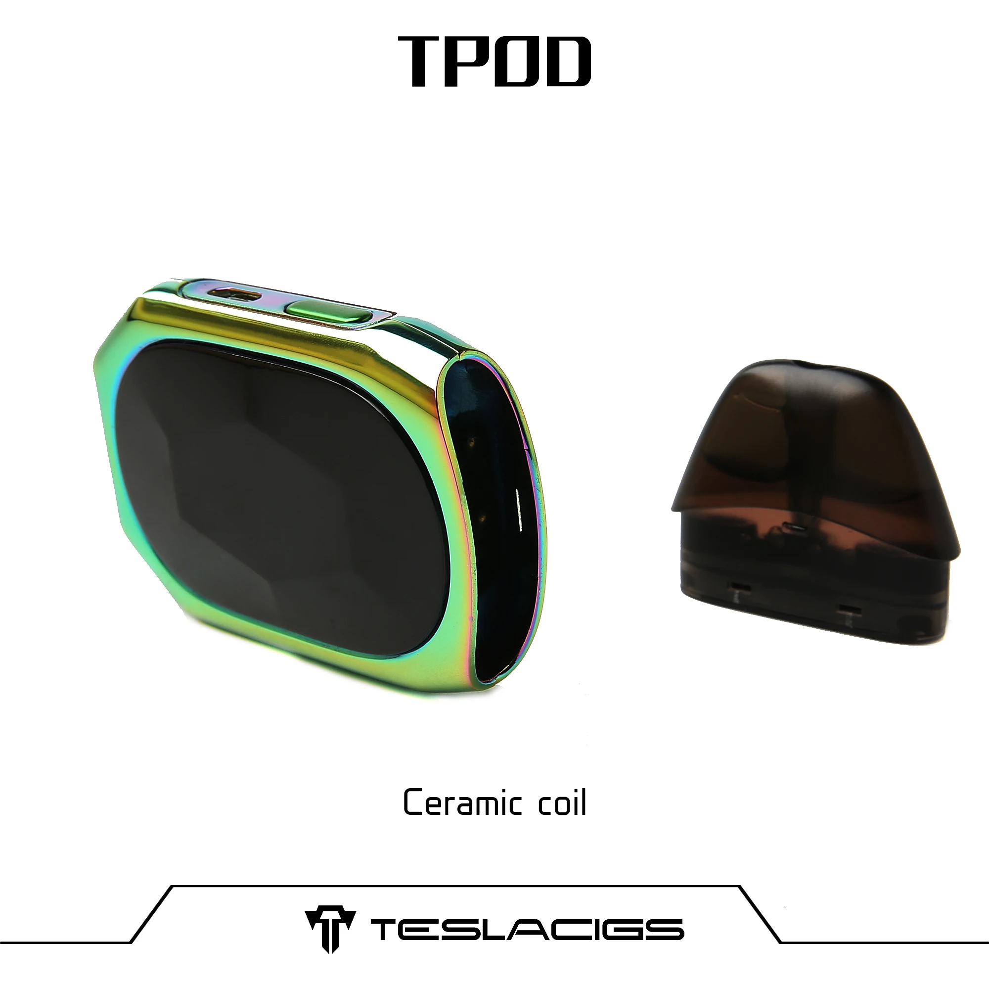 Заводская поставка, электронная сигарета Teslacigs 1.5ohm Pod System, керамическая катушка TPOD Kit Vape Kit