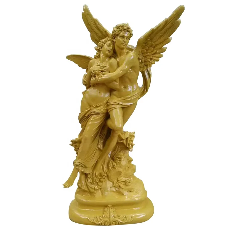 Famous large size antique love angel statue of Cupid and Psyche sculpture for indoor decoration