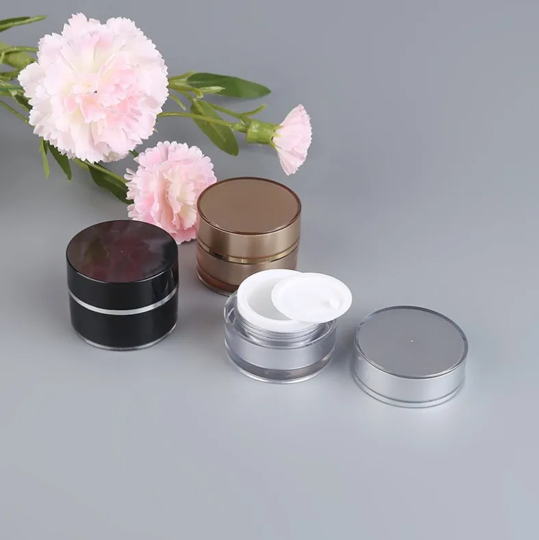 30ml 5grams 5ml 15 ml 1oz round silver red empty acrylic cosmetic gold container cream jar