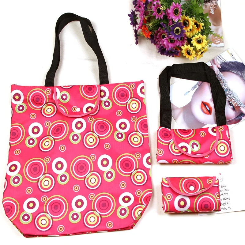 Wholesale Ladies Color Dot Zipper Tote Bag Foldable Tote Bag Green Shopping Bag