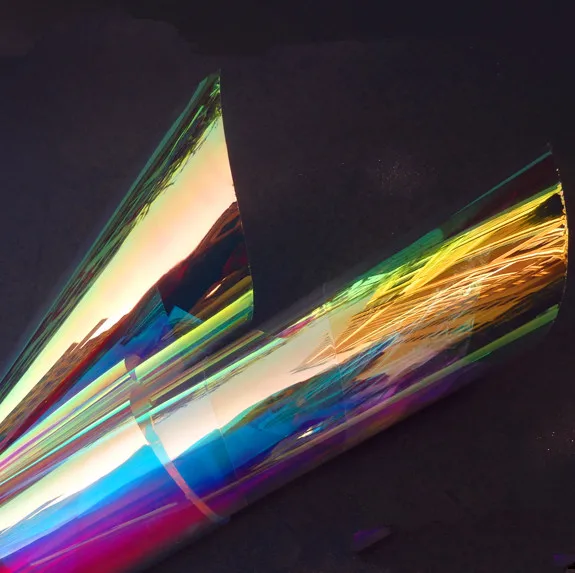 
Self Adhesive Dichroic Iridescent Glass Finish Film for Hotel Window 