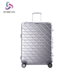 4 wheel aluminium striped luggage soft side metal frame luggage with hidden compartment carry on business suitcase