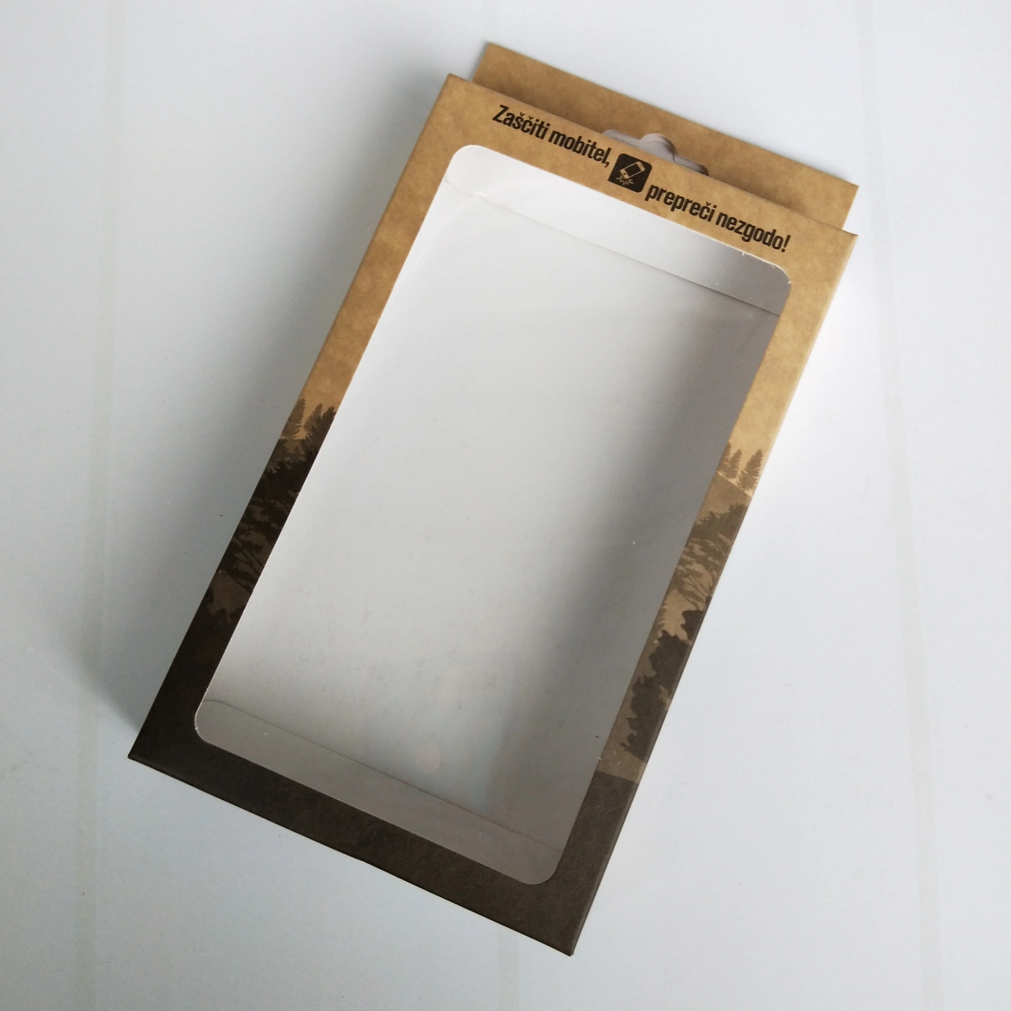 Customized eco-friendly craft paper packing boxes with window Recyclable wholesale mobile phone case packaging box