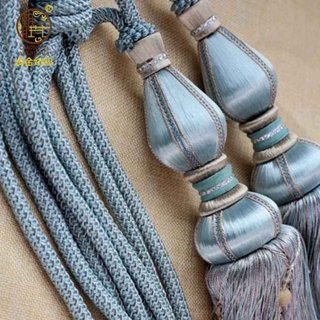 
Large Drapery Curtain Tie-Backs Twisted Rope Braided Tassels 