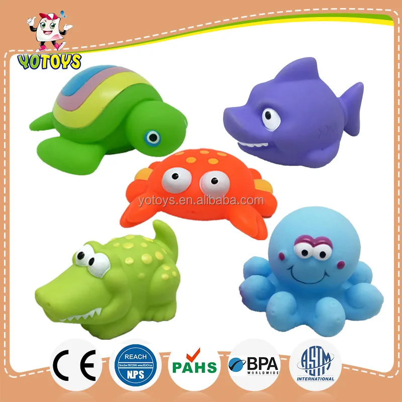 Ocean Sea Animal Toys Crocodile Turtle Crab Octopus Baby Bathtub Squirt Bath Toys Set for Children