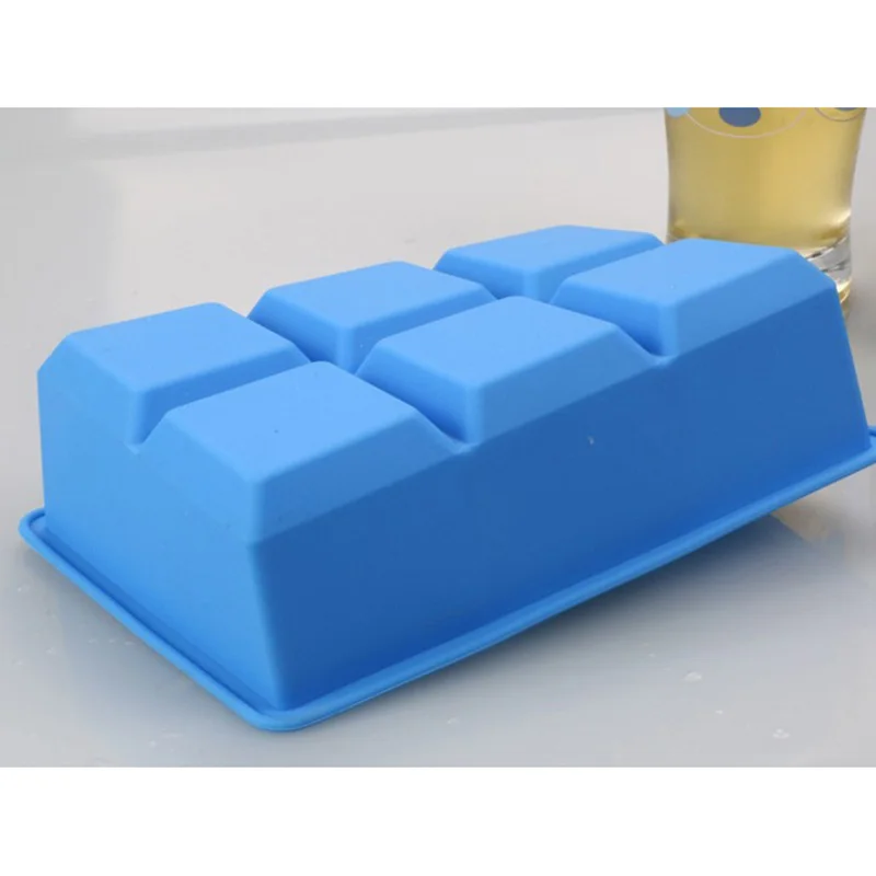 
Food grade 6 square cavities silicone ice cube tray 