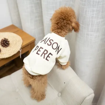 Fashion high quality plain oversize dog clothes matching owner hoodie with prints