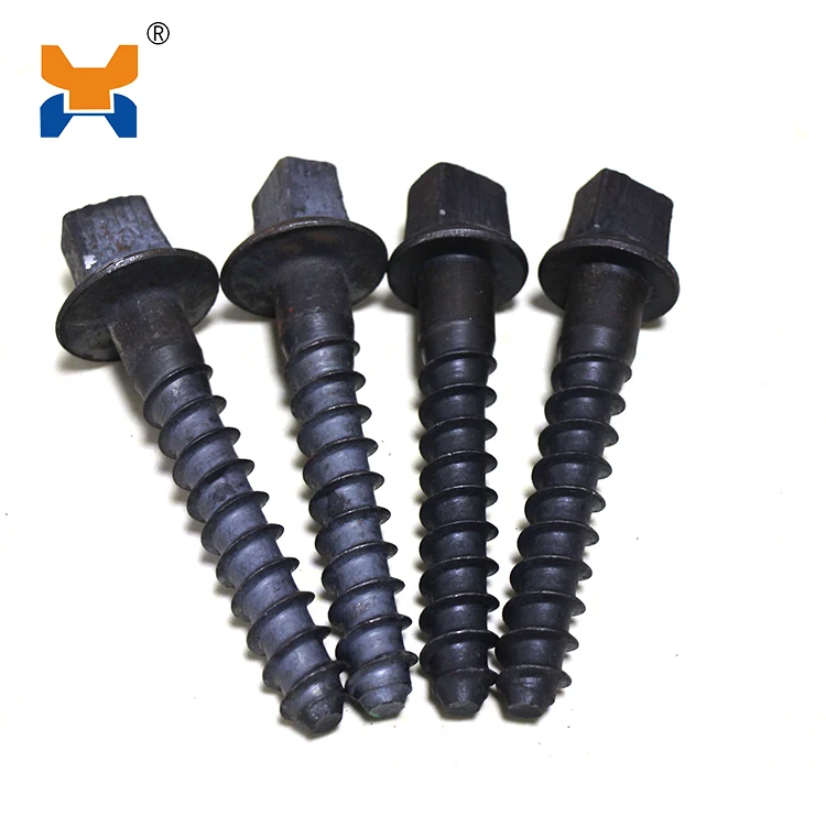 China Yixin Manufacture Supply Mild Steel Railway Screw Spikes For Railroad