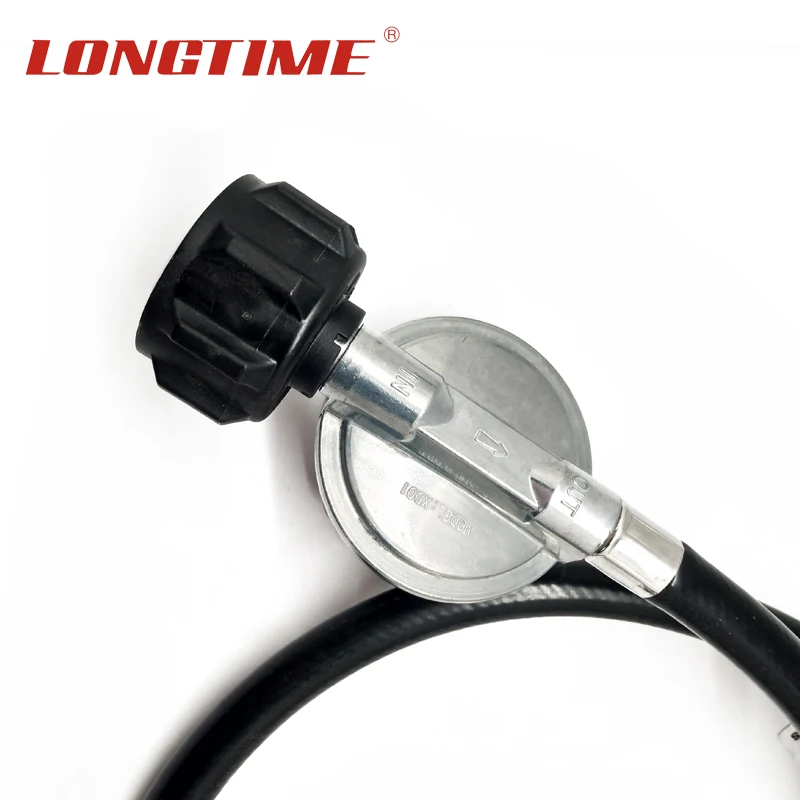 LONGTIME Certified Adjustable 0-10 PSI Propane Gas Regulator with 4 Feet Hose