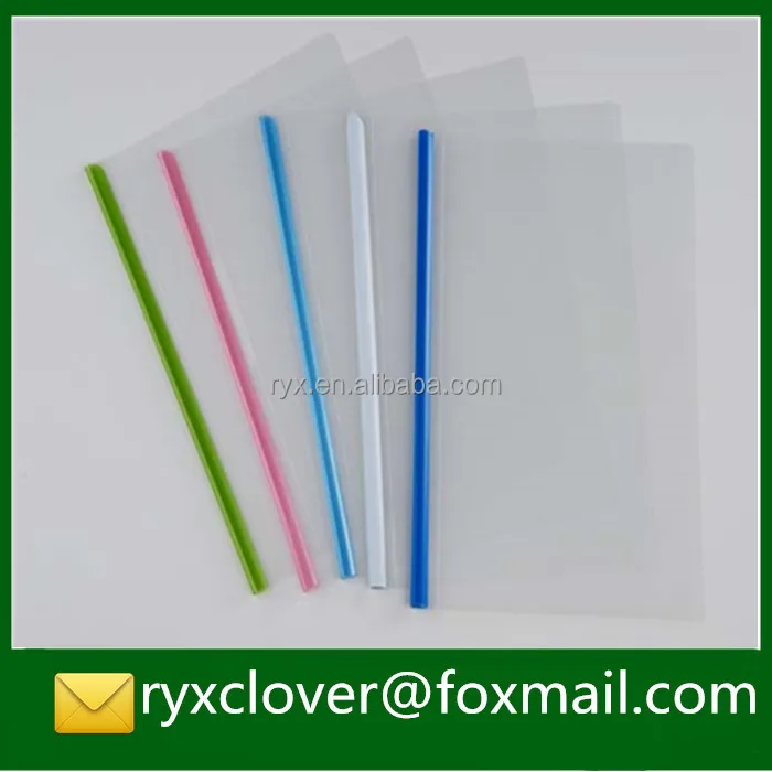 
Plastic transparent report file folder with spine Q bar 