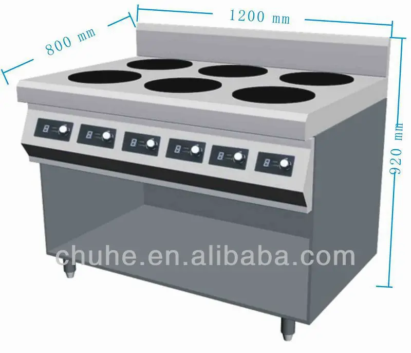  Пользовательская автономная Современная 6 горелка коммерческая Индукционная электрическая плита ресторанное оборудование