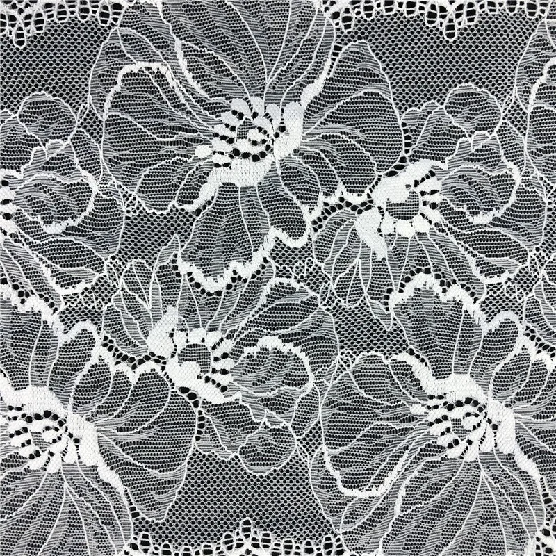 Wholesale White stretch guipure tulle lace trim border for garment accessories