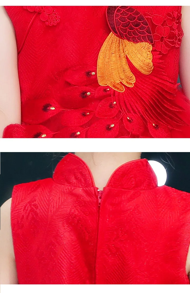 Fashion Design Fashion Baby Girl Satin Mandarin Collar vintage tulle wedding dress