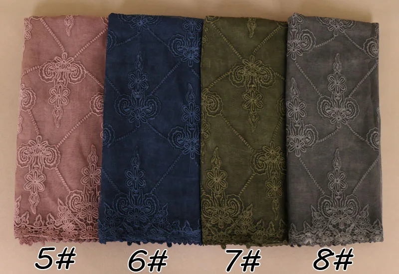 China Yiwu  manufacturers muslin stunning wedding party shawl echarpe lady TR cotton lace headscarf