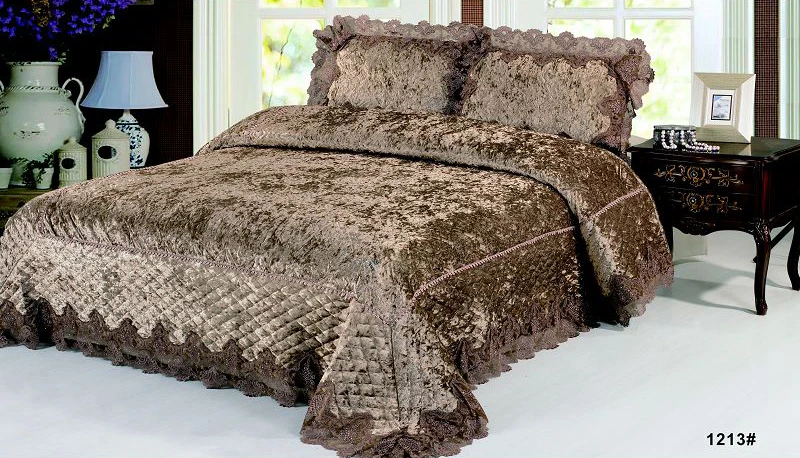 Luxurious Superior Home Beddings Pleuche Bed Spread Bed Linens 3pcs