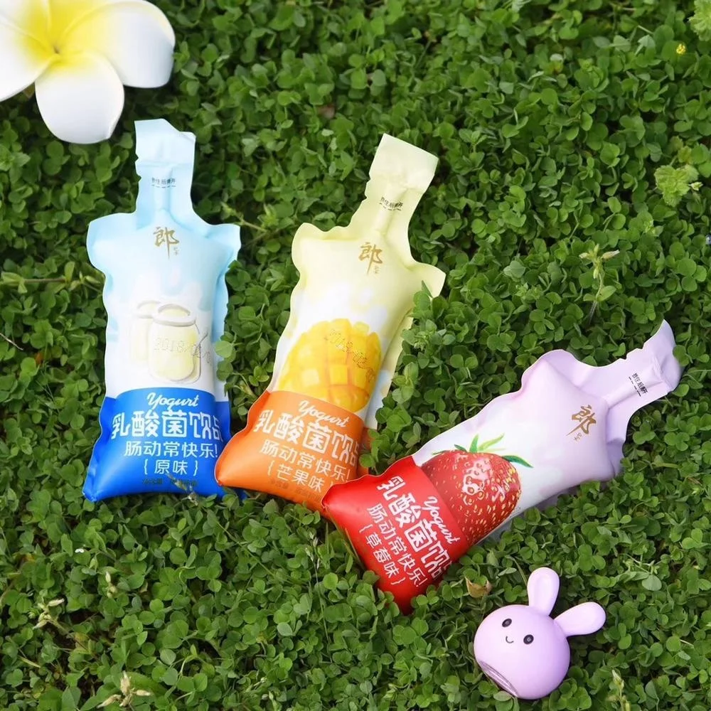 Custom printed laminated drink bag refill 200ml pouch fruit sachet juice packaging