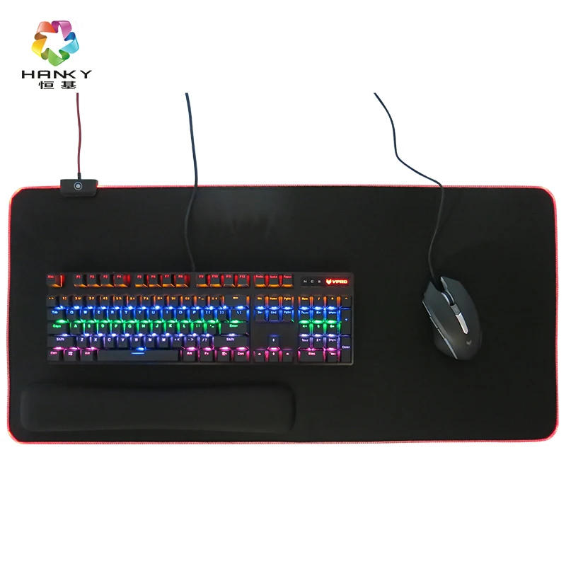 manufactural hotsale new arrival branded extend mouse pad gamer slow rebound keyboard wrist mouse pad rgb
