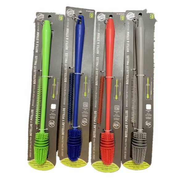 Household cleaning PP TPR silicone bottle washing brush